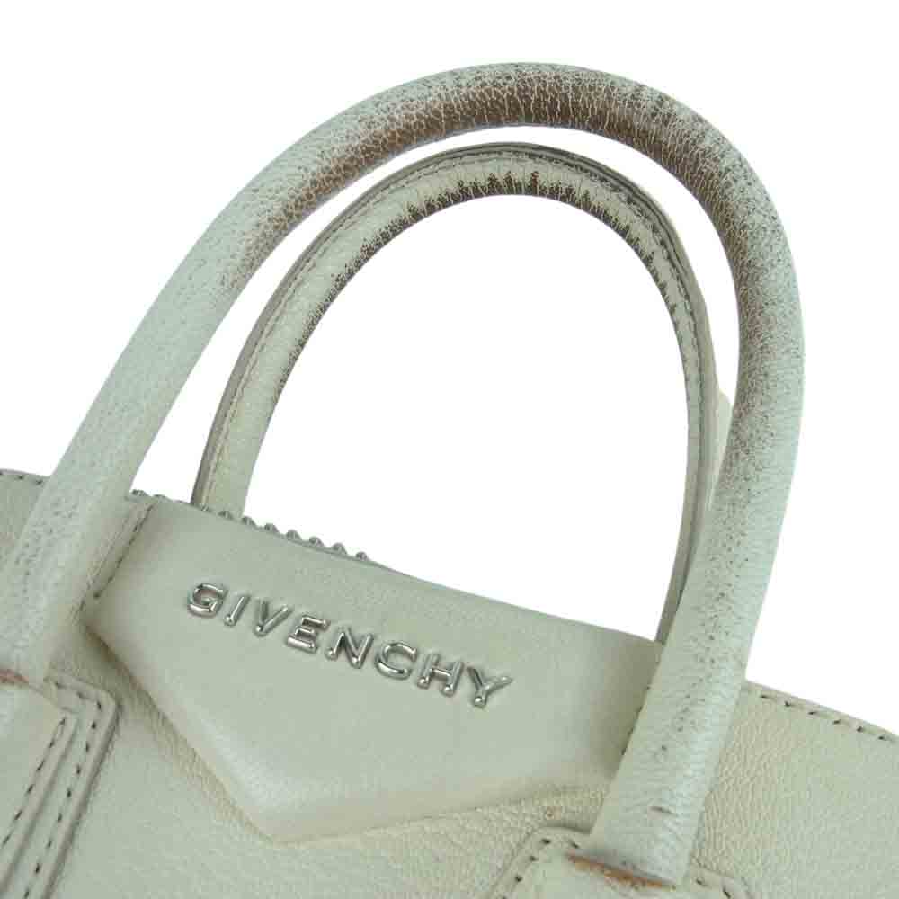 GIVENCHY ジバンシィ MP B 0197 Sugar Goatskin Mini Antigona アンティゴナ ミニ ハンドバッグ ショルダー バッグ 2WAY オフホワイト系【中古】
