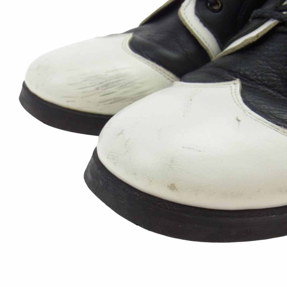 Yohji Yamamoto ヨウジヤマモト 14SS FG-E08-734 2トーン バックジップ レースアップ ウイングチップ ブーツ ブラック系 ホワイト系 4【中古】