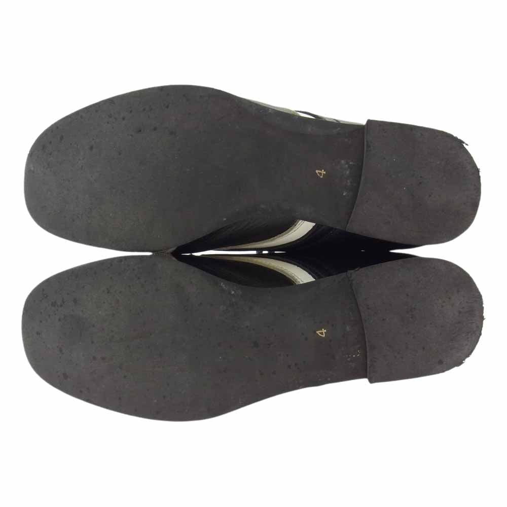 Yohji Yamamoto ヨウジヤマモト 14SS FG-E08-734 2トーン バックジップ レースアップ ウイングチップ ブーツ ブラック系 ホワイト系 4【中古】