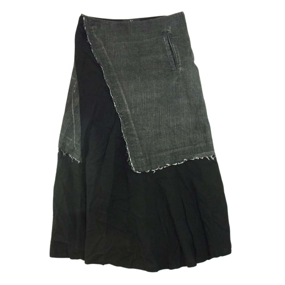 Yohji Yamamoto ヨウジヤマモト Y's ワイズ YU-S14-803 アシメトリー デニム デザイン スカート  ブラック系 1【中古】