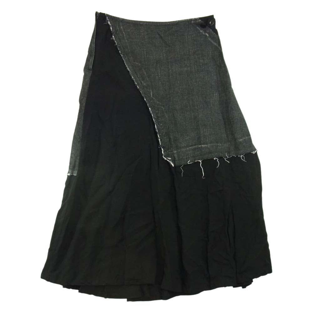 Yohji Yamamoto ヨウジヤマモト Y's ワイズ YU-S14-803 アシメトリー デニム デザイン スカート  ブラック系 1【中古】