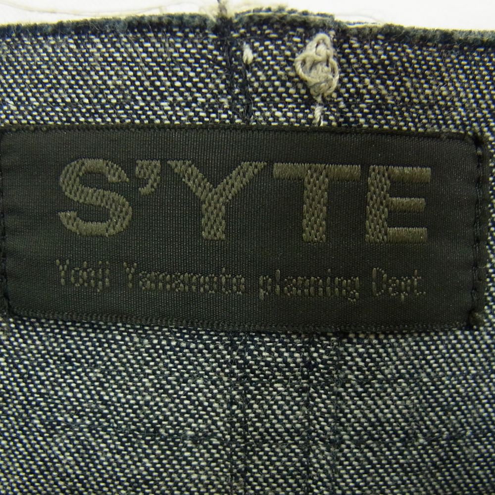 Yohji Yamamoto ヨウジヤマモト S’YTE サイト UW-B42-087 カットオフ ノーカラー デニム カバーオール ジャケット インディゴブルー系 3【中古】