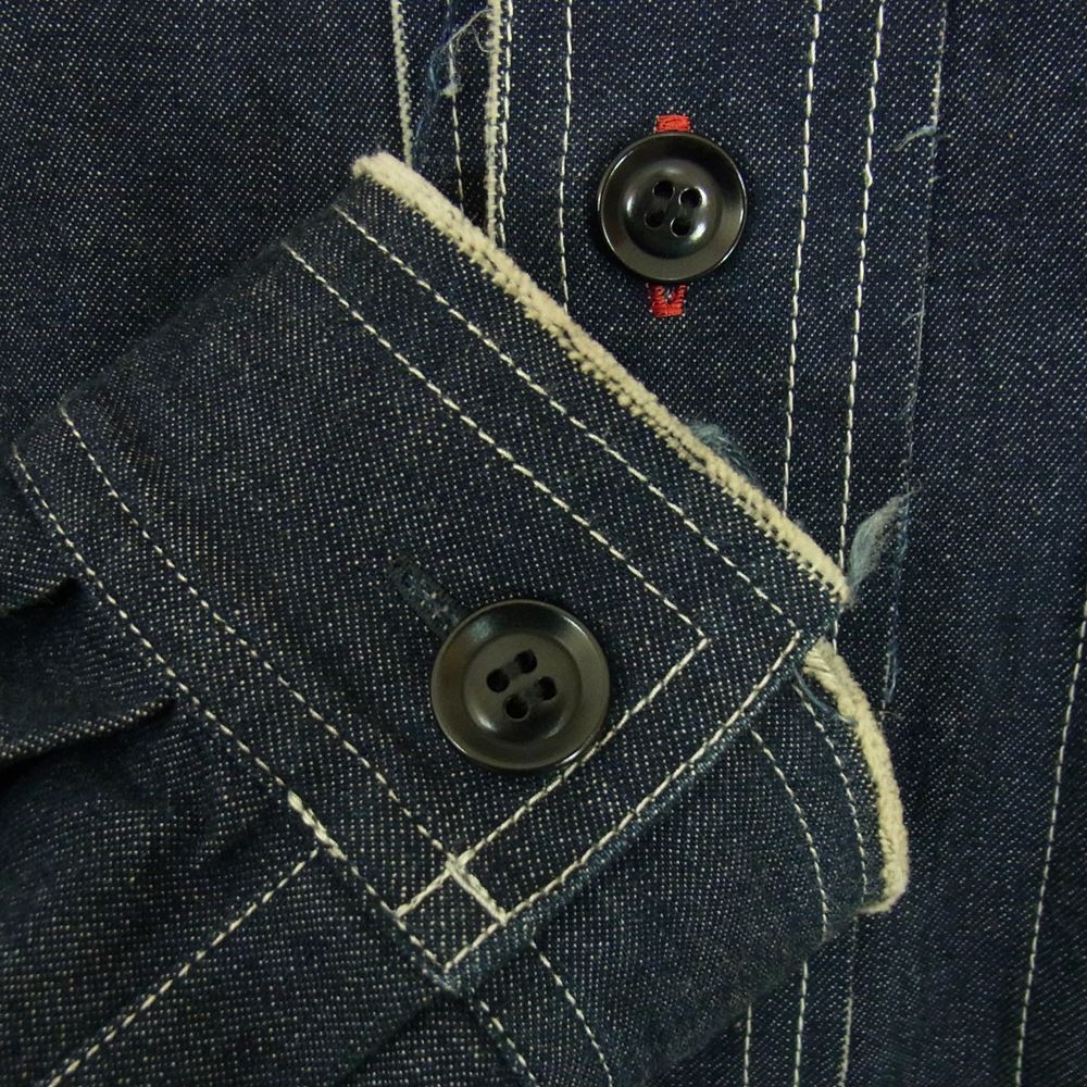 Yohji Yamamoto ヨウジヤマモト S’YTE サイト UW-B42-087 カットオフ ノーカラー デニム カバーオール ジャケット インディゴブルー系 3【中古】