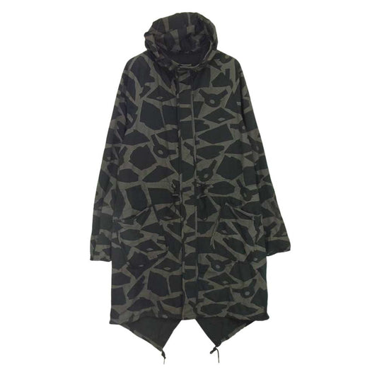 Yohji Yamamoto ヨウジヤマモト Y-3 ワイスリー F90649 リフレクティブ カモ プリント ストレッチ モッズ コート ブラック系 S/P【中古】