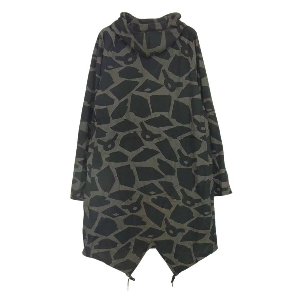 Yohji Yamamoto ヨウジヤマモト Y-3 ワイスリー F90649 リフレクティブ カモ プリント ストレッチ モッズ コート ブラック系 S/P【中古】