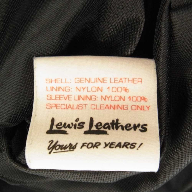 Lewis Leathers ルイスレザー 551TR DOMINATOR ドミネーター ラットランドシープ 羊革 裏ナイロン シングル レザー ライダース ジャケット ブラック系 40【美品】【中古】