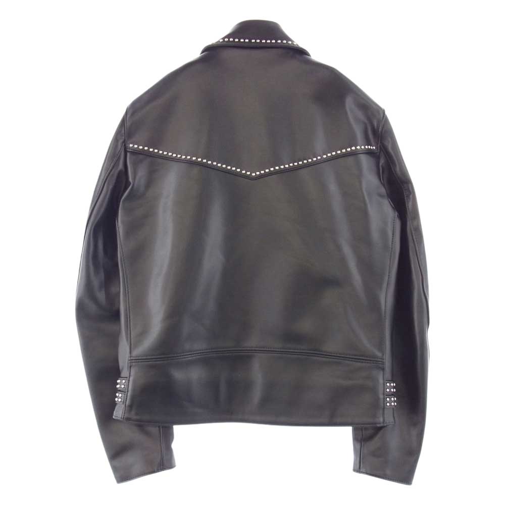 HYSTERIC GLAMOUR ヒステリックグラマー 02221LB02 × Lewis Leathers ルイスレザー #391 LIGHTNING スタッズ ライトニング レザー ライダース ジャケット ブラック系 L【美品】【中古】