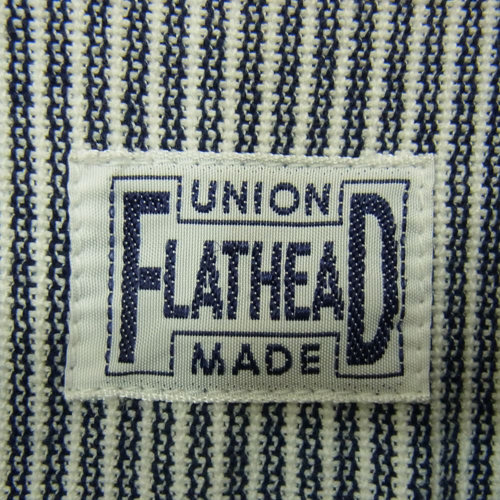 ザフラットヘッド  半袖シャツ ヒッコリー ワーク 半袖 シャツ PIN HICKORY S/S WORK SHIRT ネイビー系 36【中古】