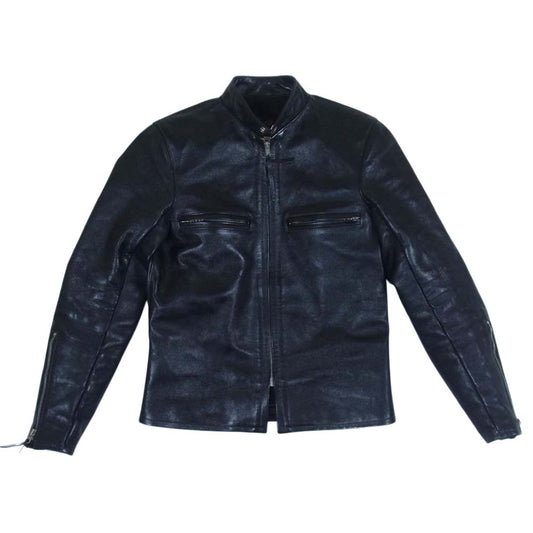 The REAL McCOY'S ザリアルマッコイズ BJ9110  Buco J-100 HORSEHIDE ホースハイド ブコ シングル ライダース ジャケット レザー  ブラック系 34【中古】
