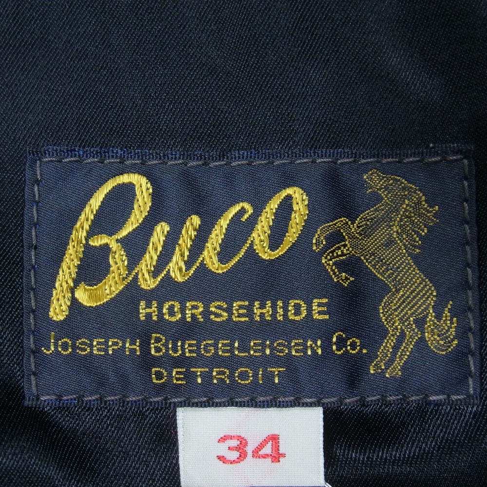 The REAL McCOY'S ザリアルマッコイズ BJ9110  Buco J-100 HORSEHIDE ホースハイド ブコ シングル ライダース ジャケット レザー  ブラック系 34【中古】