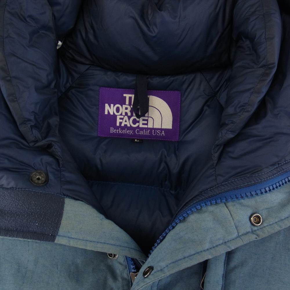 THE NORTH FACE ノースフェイス ND2470N RHC ロンハーマン 別注 PURPLE LABEL パープル レーベル フーディ ダウン コート ライトブルー系 L【中古】
