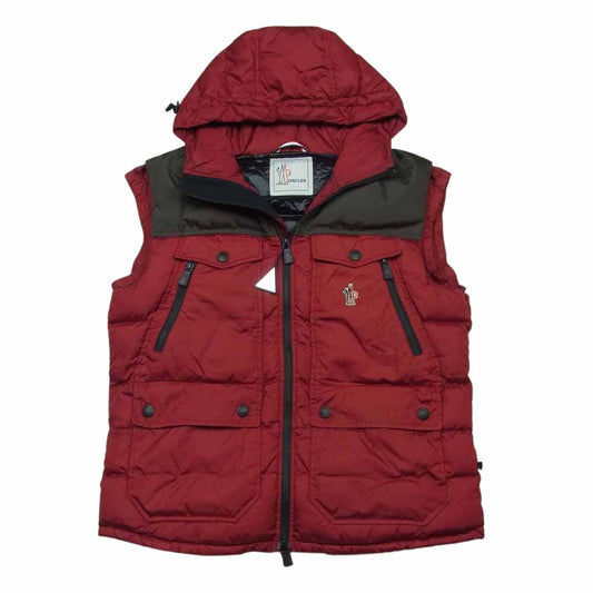 MONCLER モンクレール GRENOBLE グルノーブル VADRET GILET バドレット ダウン ベスト ルーマニア製 レッド系【中古】