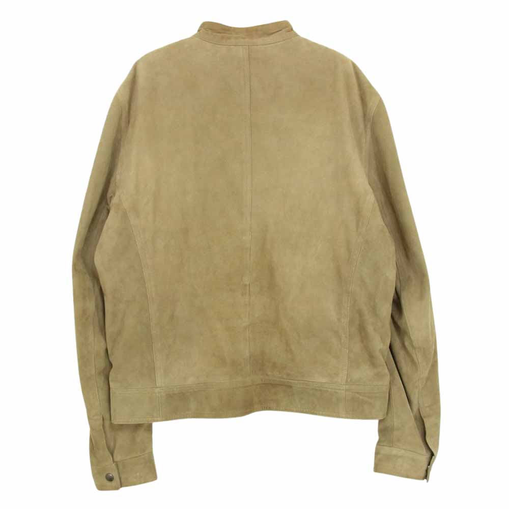 エンメティ GIAPPOINE-074 JURI GOAT SKIN SUEDE ユリ ゴート スエード シングル ライダース ジャケット ベージュ系 52【中古】