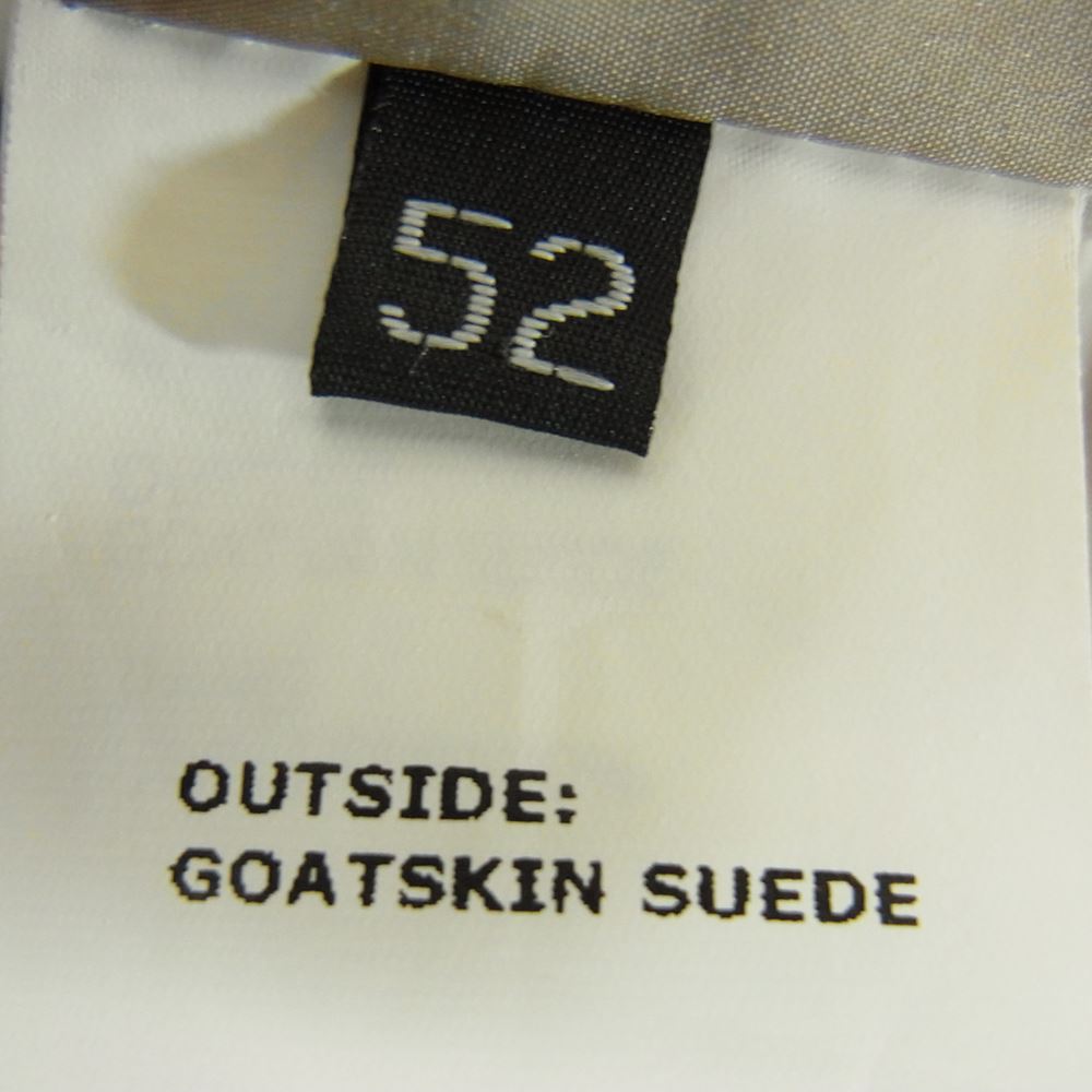 エンメティ GIAPPOINE-074 JURI GOAT SKIN SUEDE ユリ ゴート スエード シングル ライダース ジャケット ベージュ系 52【中古】