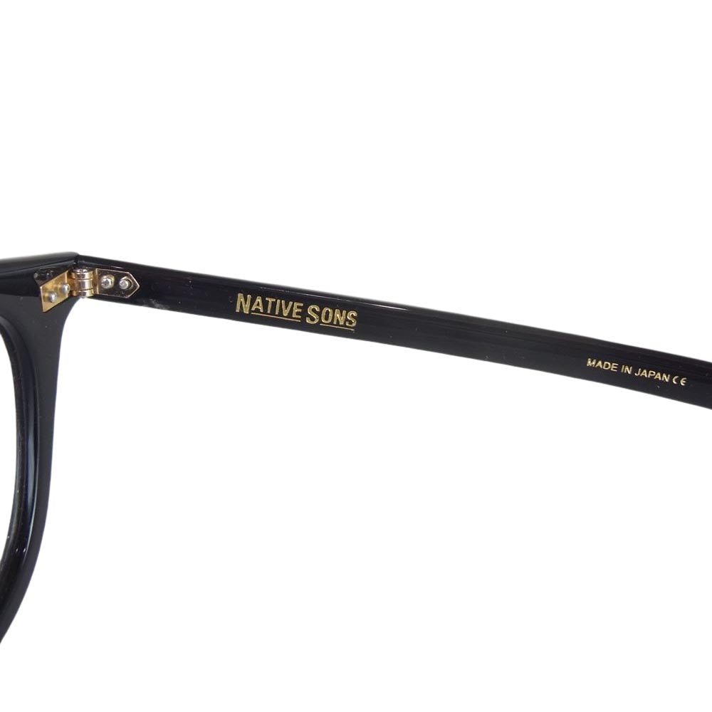 WACKO MARIA ワコマリア PL-039 E NATIVE SONS ネイティブサンズ アイウェア 眼鏡 ブラック系 46.2□22.5 144【中古】