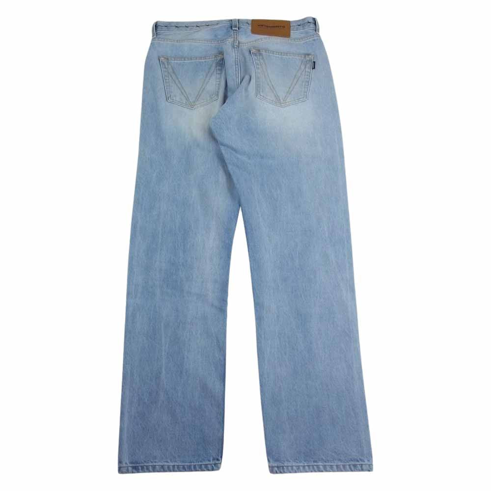 VETEMENTS ヴェトモン 21AW MA52PA720B COUTURE STRAIGHT LEG DENIM トライバルプリント ストレート デニムパンツ インディゴブルー系 M【中古】