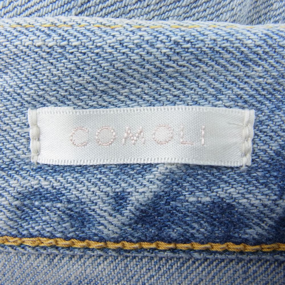 COMOLI コモリ 22SS V01-03009 BLEACH ブリーチ加工 5P ウォッシュ デニムパンツ インディゴブルー系 1【美品】【中古】