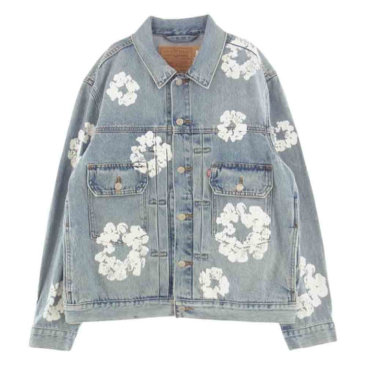 デニムティアーズ PC9-A2318-0003 LEVIS リーバイス TYPE-2 ALL OVER WREATH LIGHT WASH フラワー プリント セカンド デニムジャケット ブルー系 L【中古】