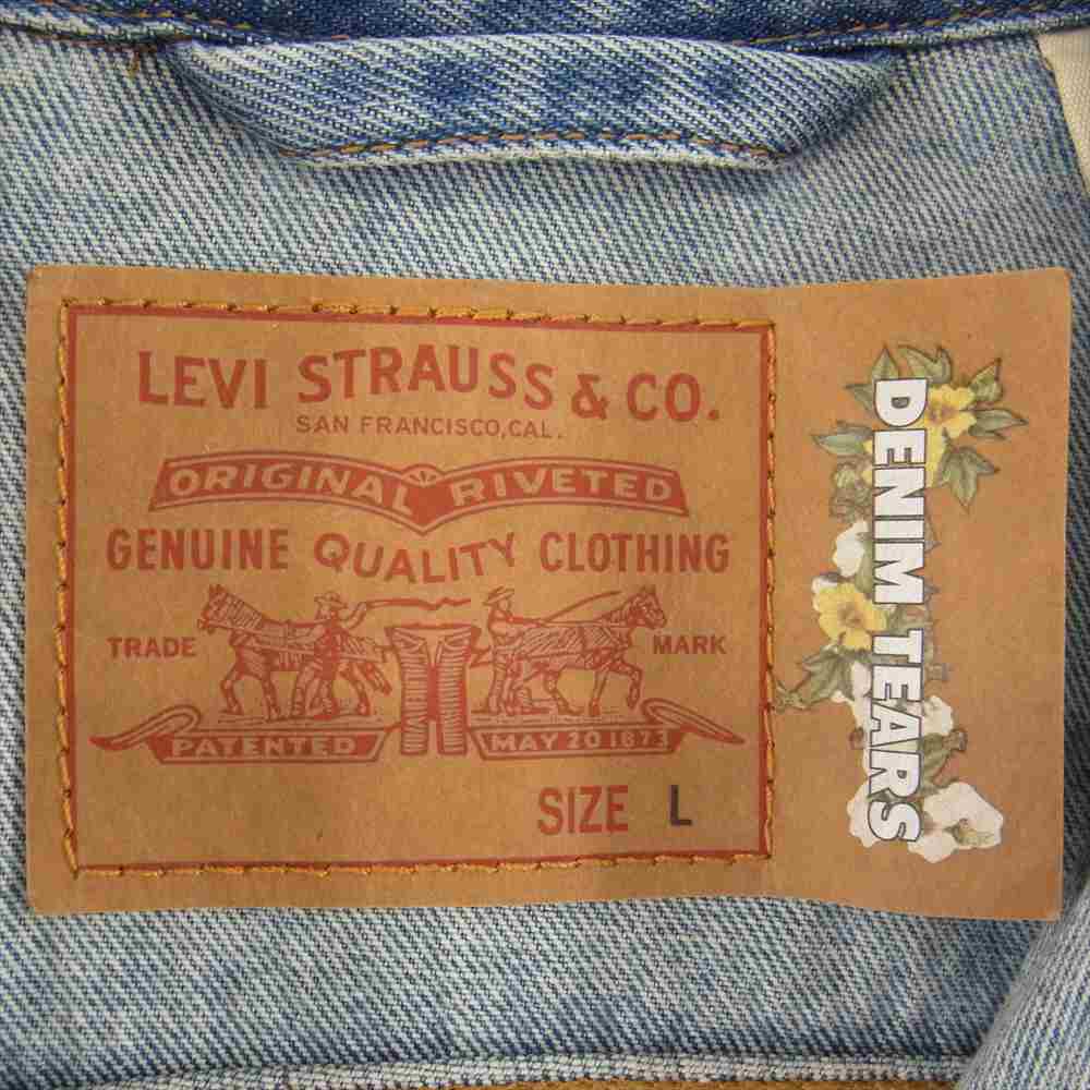 デニムティアーズ PC9-A2318-0003 LEVIS リーバイス TYPE-2 ALL OVER WREATH LIGHT WASH フラワー プリント セカンド デニムジャケット ブルー系 L【中古】