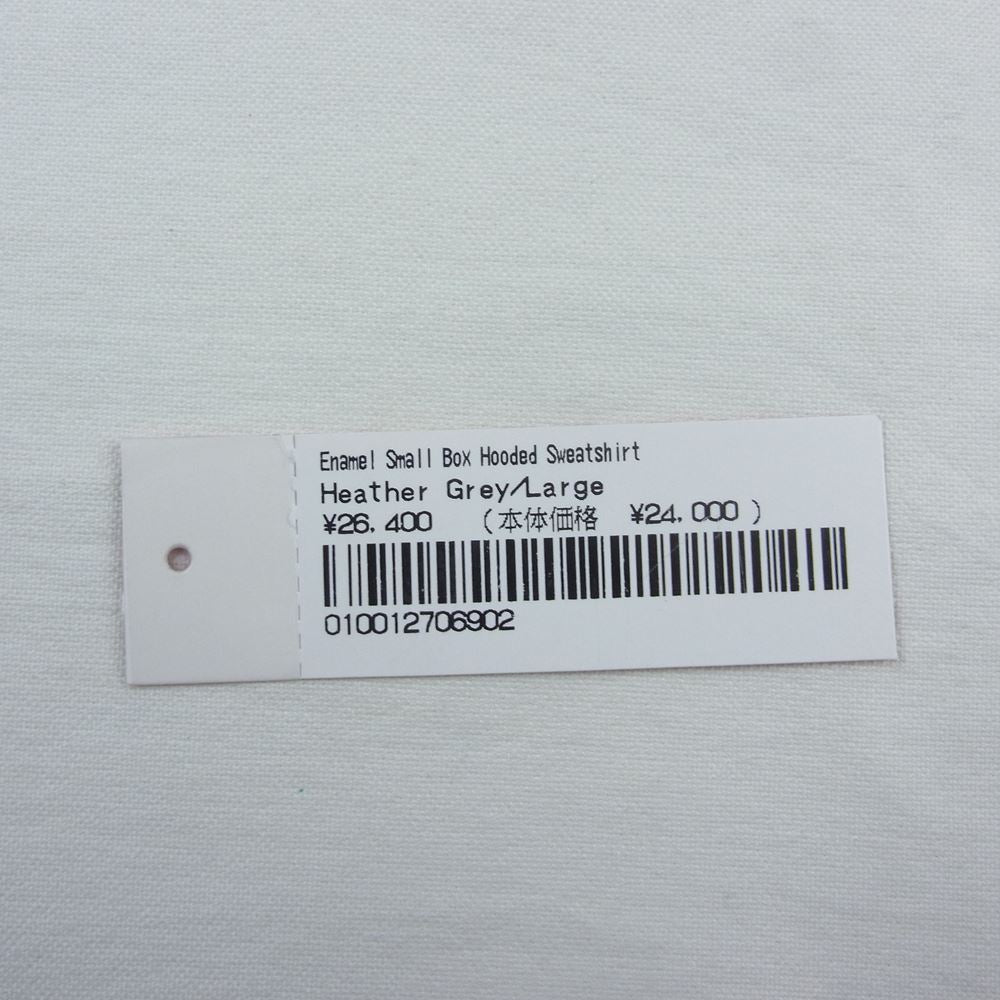 Supreme シュプリーム 22SS Enamel Small Box Hooded Sweatshirt エナメル スモールボックスロゴ スウェット パーカー グレー系 L【新古品】【未使用】【中古】