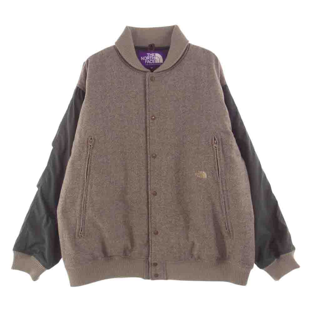 THE NORTH FACE ノースフェイス NY2261N PURPLE LABEL Tweed Varsity Jacket パープルレーベル ツイード バーシティー 中綿 ジャケット グレー系 グレイッシュブラウン系 XL【中古】