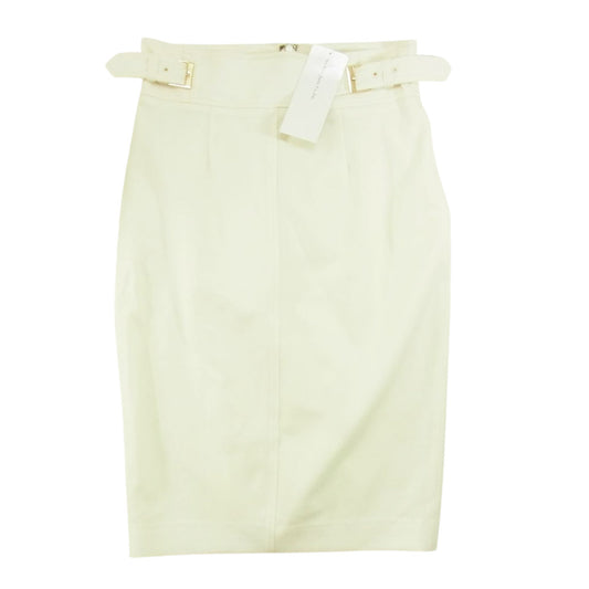 MAX MARA マックスマーラ 16-10-60213 STUDIO 赤タグ イタリア製 ベルテッド スカート ホワイト系 36【中古】