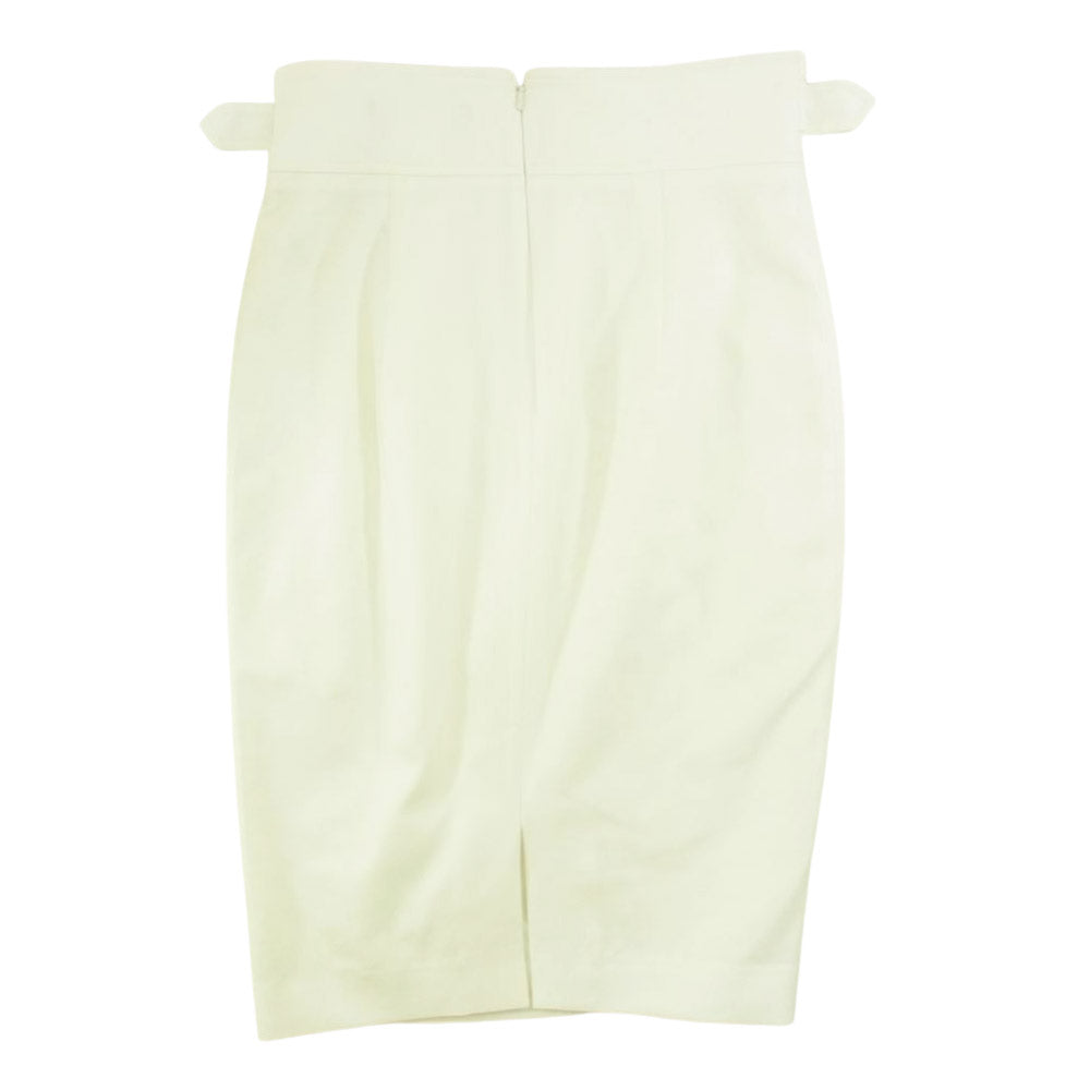 MAX MARA マックスマーラ 16-10-60213 STUDIO 赤タグ イタリア製 ベルテッド スカート ホワイト系 36【中古】
