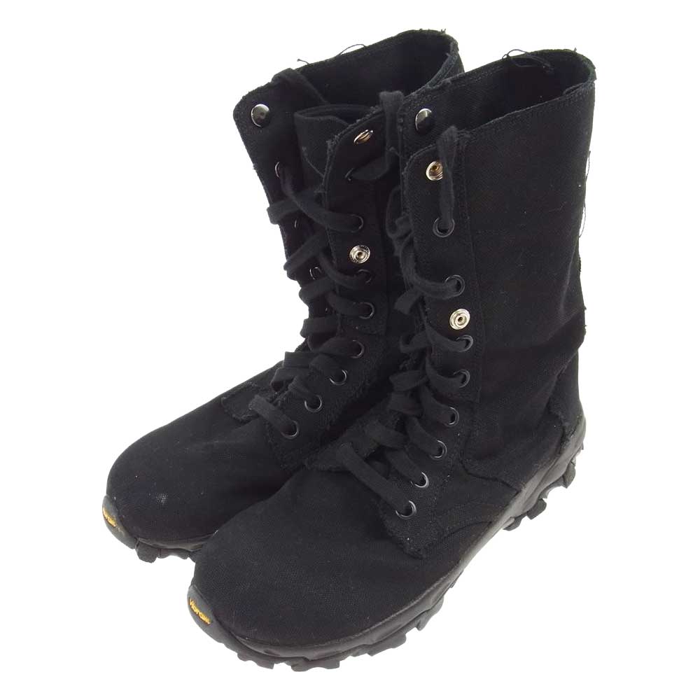 Yohji Yamamoto POUR HOMME ヨウジヤマモトプールオム 19AW ミリタリー キャンバス ハイカット ブーツ  ブラック系 3【中古】