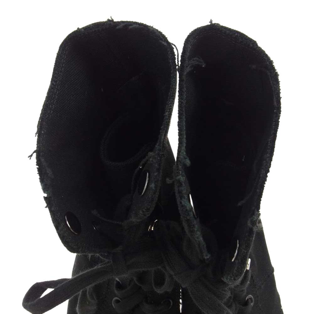 Yohji Yamamoto POUR HOMME ヨウジヤマモトプールオム 19AW ミリタリー キャンバス ハイカット ブーツ  ブラック系 3【中古】