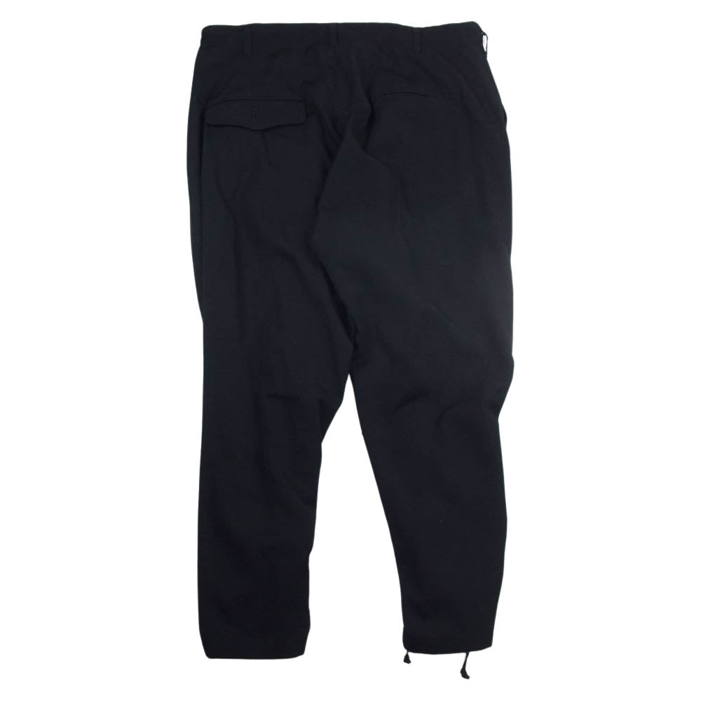Yohji Yamamoto POUR HOMME ヨウジヤマモトプールオム 19AW HC-P39-100 ウールギャバジン 前裾レースアップ パンツ ブラック系 2【美品】【中古】