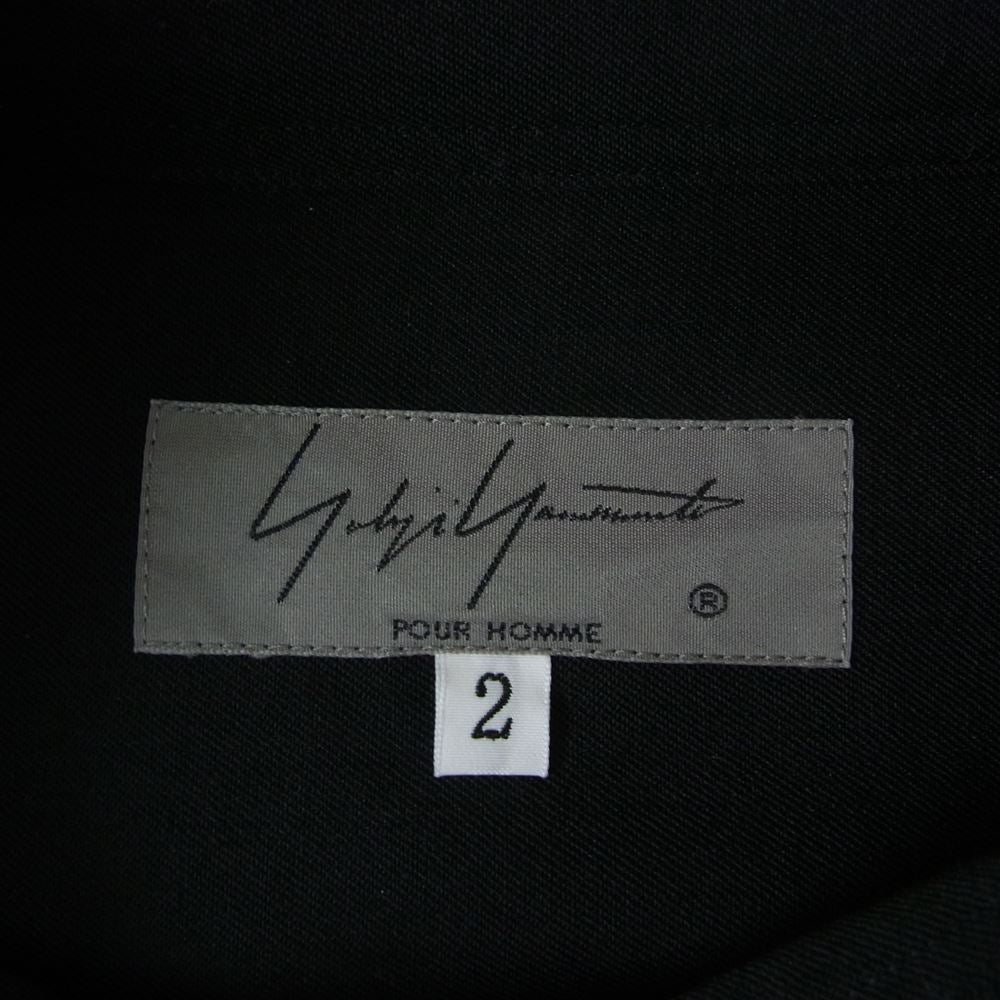 Yohji Yamamoto POUR HOMME ヨウジヤマモトプールオム 20AW HR-B47-880 リンクル ギャバジン テンセル スウィチング ドレープ シャツ ブラック系 2【美品】【中古】