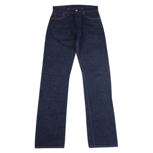 EVISU エヴィス Lot.2000 大黒 カモメ ペイント デニム パンツ  ネイビー系 ピンク系 28×35【中古】