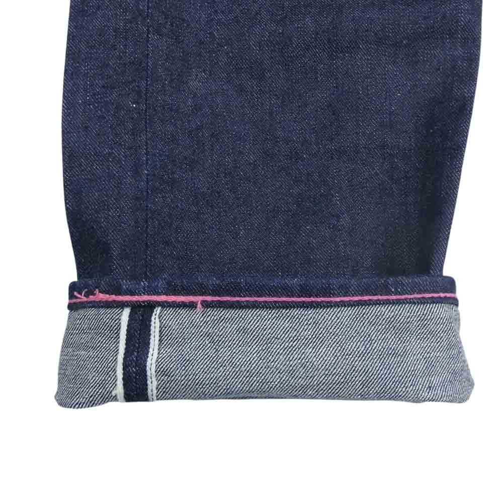 EVISU エヴィス Lot.2000 大黒 カモメ ペイント デニム パンツ  ネイビー系 ピンク系 28×35【中古】