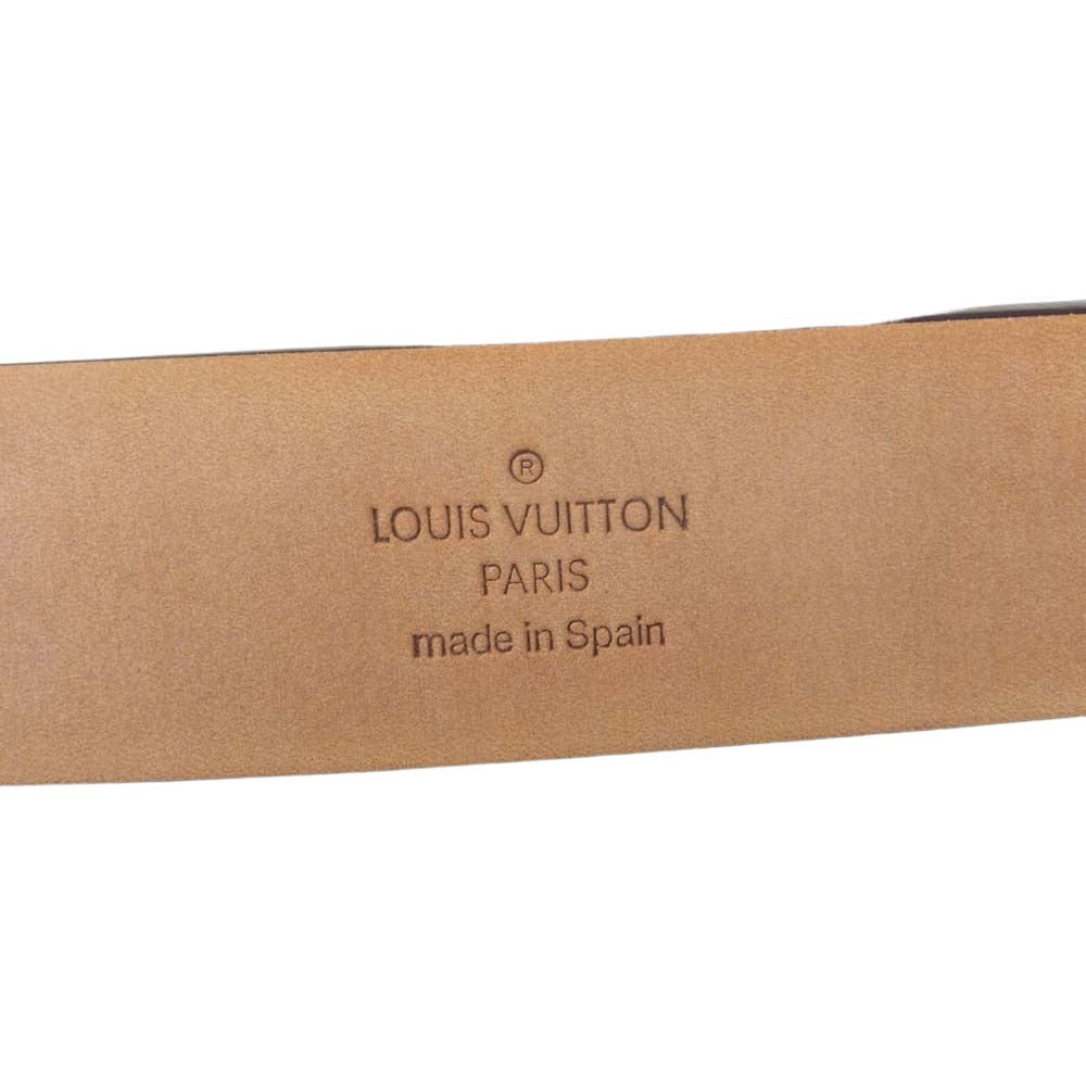 LOUIS VUITTON ルイ・ヴィトン M6809 サンチュール LST ロゴ 型抜 バックル レザー ベルト ブラウン系 100/40【中古】