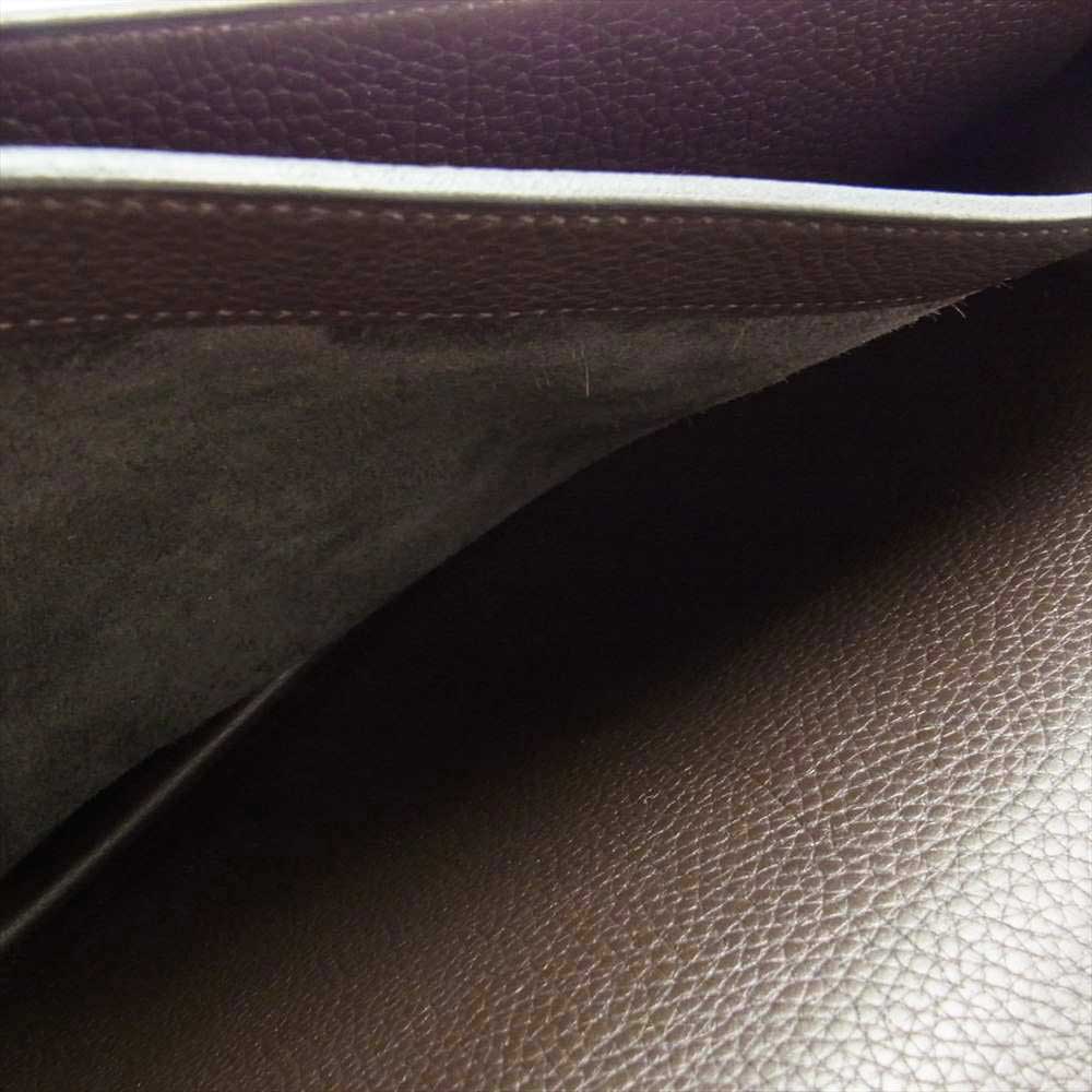 HERMES エルメス サックアデペッシュ 41 トゴ □H刻印 シルバー金具 レザー ビジネス ブリーフケース バッグ ダークブラウン系【中古】