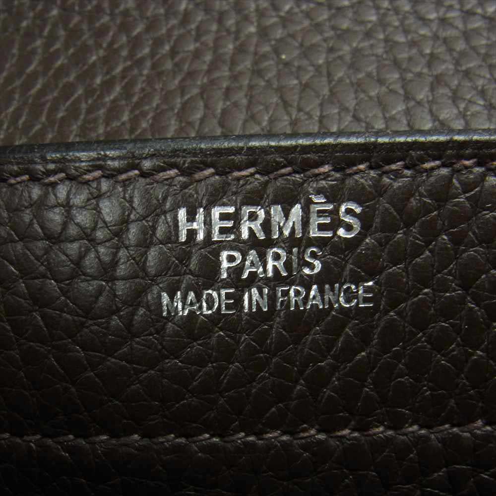 HERMES エルメス サックアデペッシュ 41 トゴ □H刻印 シルバー金具 レザー ビジネス ブリーフケース バッグ ダークブラウン系【中古】