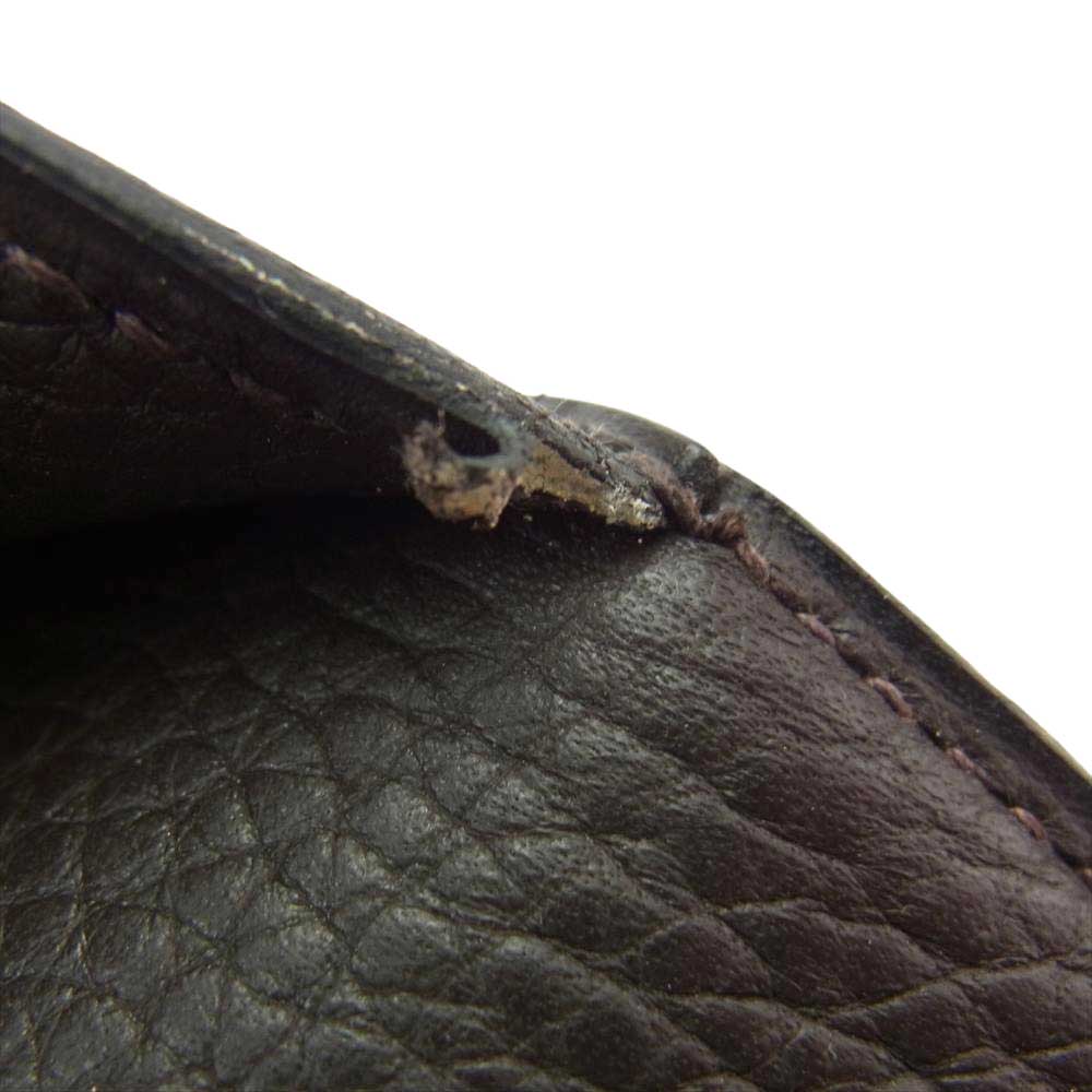 HERMES エルメス サックアデペッシュ 41 トゴ □H刻印 シルバー金具 レザー ビジネス ブリーフケース バッグ ダークブラウン系【中古】