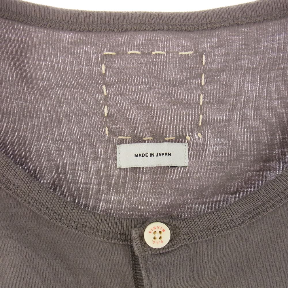 VISVIM ビズビム 0114105010006 14SS D. SCOOP HENLEY S/S スクープ 半袖 ヘンリーネック Tシャツ カットソー グレー系 3【中古】
