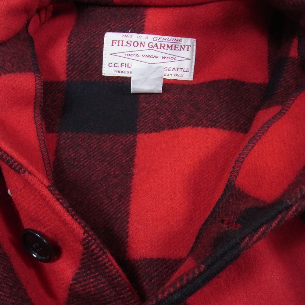 FILSON フィルソン Mackinaw Cruiser マッキーノ クルーザー ウール チェック ジャケット レッド系 38【中古】
