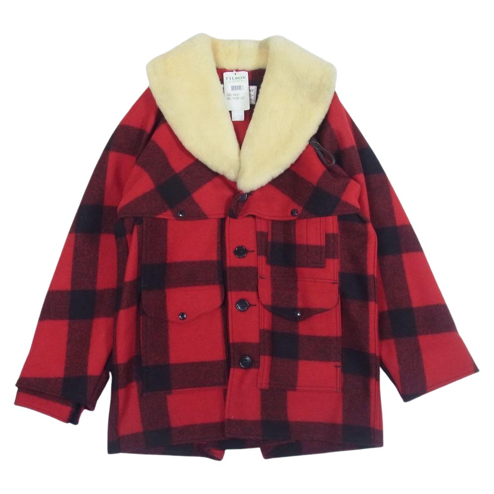 FILSON フィルソン WOOL PACKER COAT ボア ショールカラー ウール マッキーノ チェック コート ジャケット レッド系 40【中古】