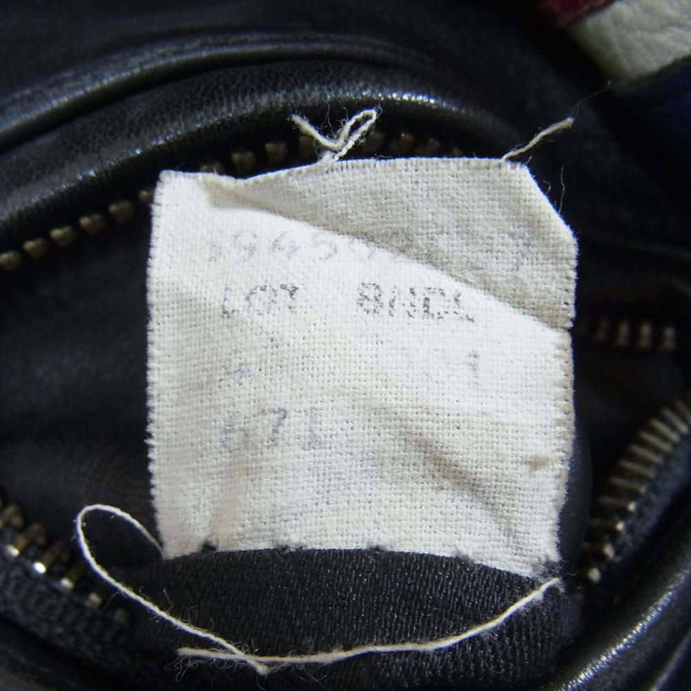 schott ショット 671 ライン入り シングル ライダース ジャケット ブラック系 34【中古】