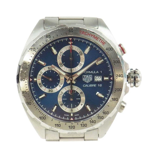 TAG HEUER タグホイヤー CAZ2015-0 フォーミュラ1 キャリバー16 SS AT クロノグラフ 青文字盤 自動巻き オートマチック 腕時計 ウォッチ シルバー系【中古】