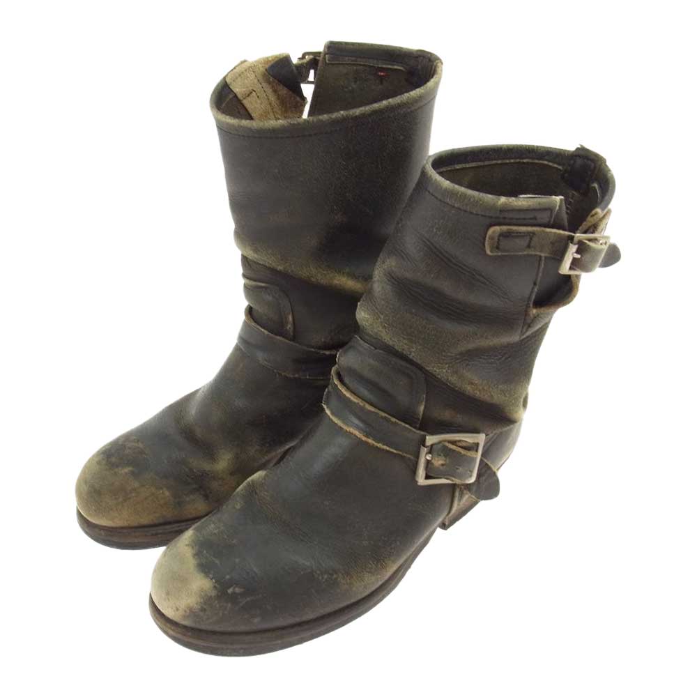 RED WING レッドウィング プリント縦羽タグ 2268 エンジニア スチールトゥ ブーツ ブラック系 6【中古】