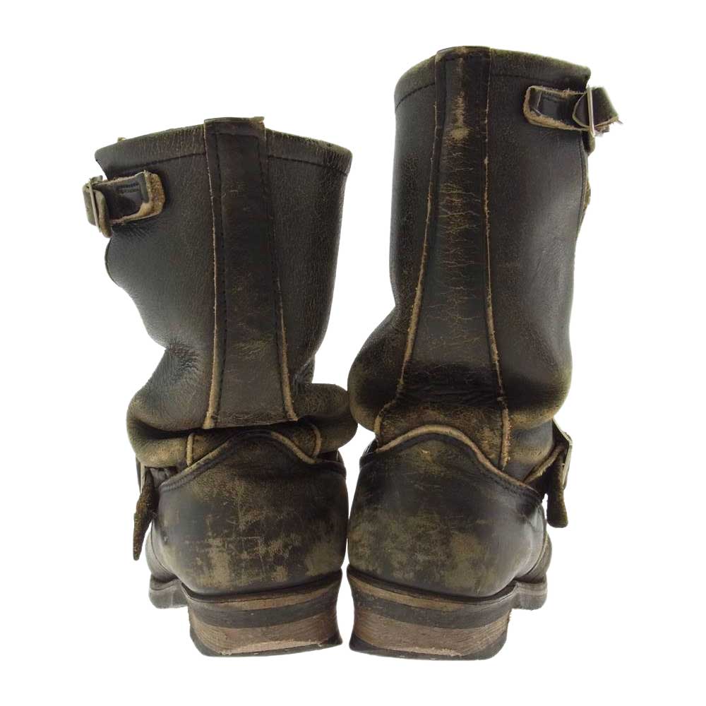 RED WING レッドウィング プリント縦羽タグ 2268 エンジニア スチールトゥ ブーツ ブラック系 6【中古】