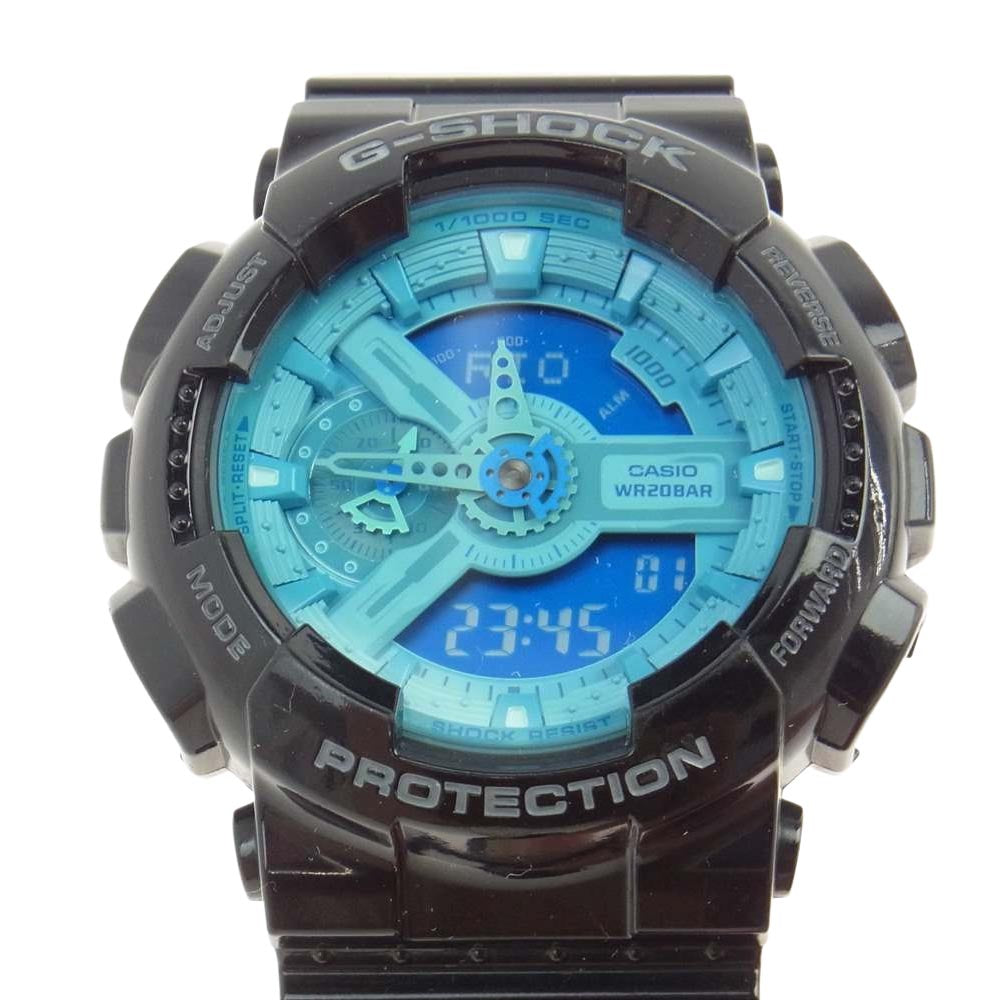 G-SHOCK ジーショック GA-110B-1A2 STANDARD Hyper Colors　スタンダード ハイパー カラー 腕時計 ブラック系 ライトブルー系【中古】