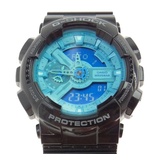 G-SHOCK ジーショック GA-110B-1A2 STANDARD Hyper Colors　スタンダード ハイパー カラー 腕時計 ブラック系 ライトブルー系【中古】