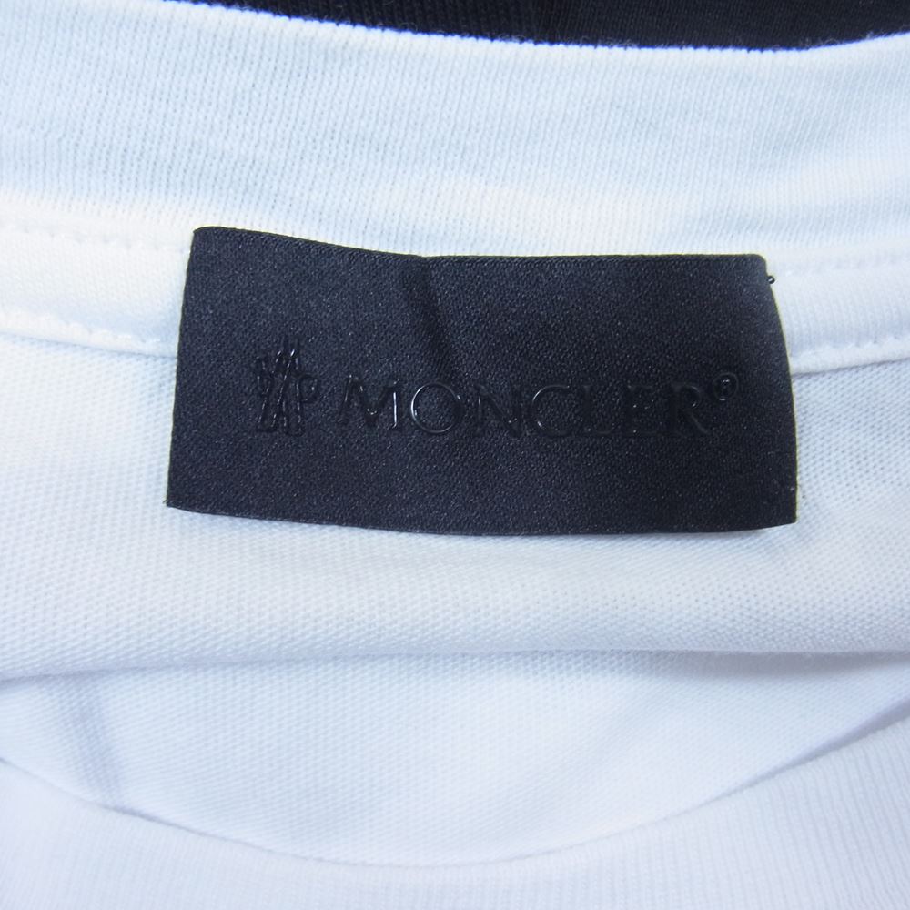 MONCLER モンクレール MAGLIA T-SHIRT ツートン ロゴ 半袖 Tシャツ ブラック系 ホワイト系 L【中古】
