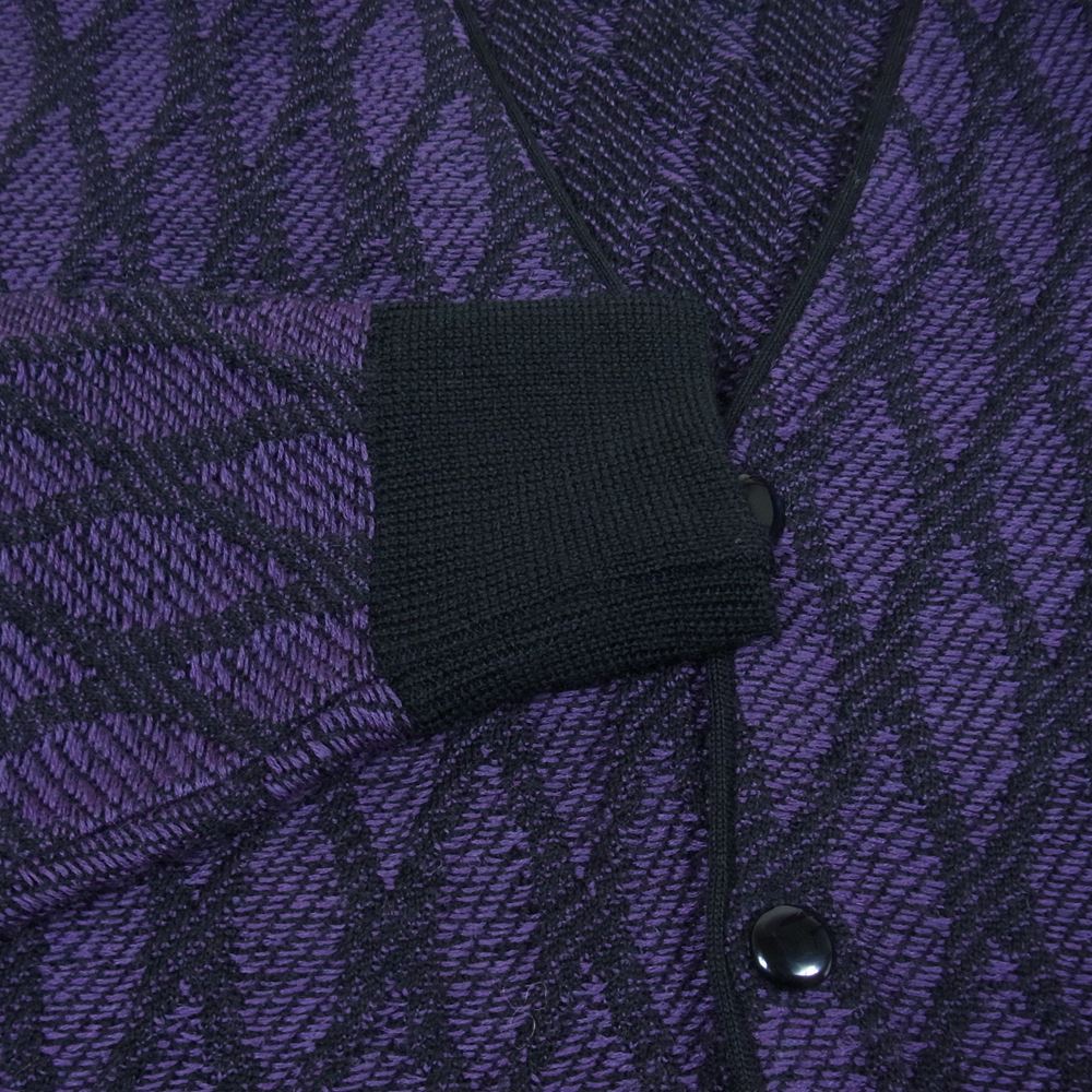 Needles ニードルス J0263 Wave Stripe ウェーブ ストライプ カーディガン ブラック系 パープル系 M【中古】