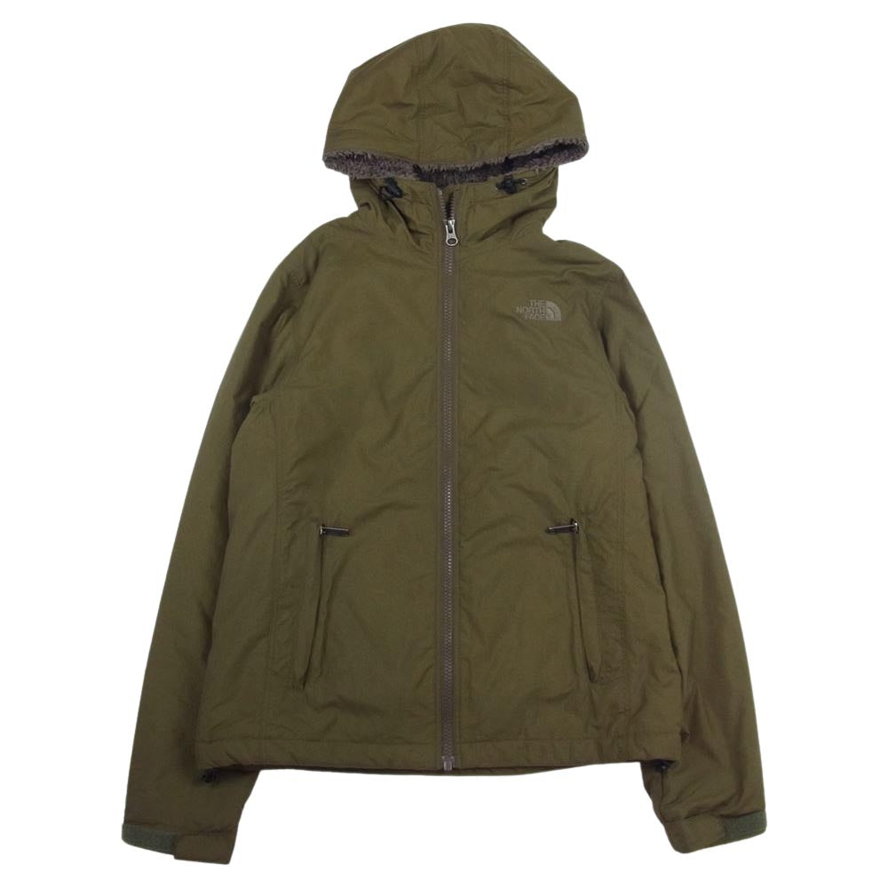THE NORTH FACE ノースフェイス NPW71633 COMPCTNMDJK 裏ボアフリース コンパクト ノマド フーディ ジャケット グリーン系 S【中古】