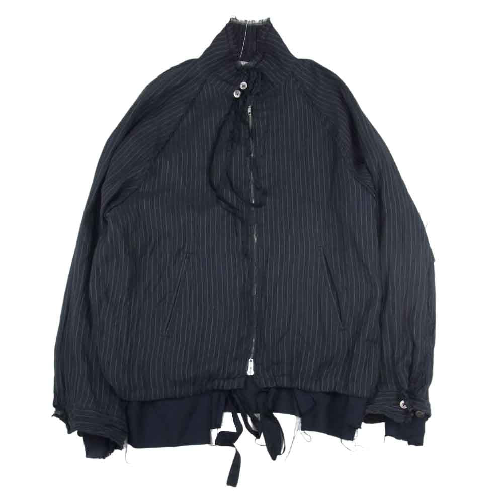 ミドリカワ MID21SS-JK07 C カットオフ ストライプ レイヤード JKT ブルゾン  ネイビー系 FREE【美品】【中古】
